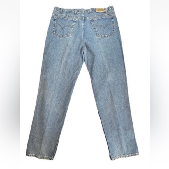 Vintage Levi’s Blue Jeans 545 44x34 Loose Fit Baggy Brown Tab 90s - Picture 4 of 13